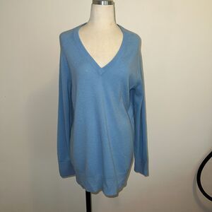 100% Cashmere Equipment Femme Asher V-Neck Sweater Blue Women's Size M